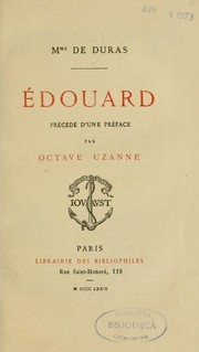 Cover of: Edouard by Claire de Duras