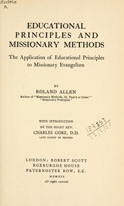 Cover of: Educational principles and missionary methods: the application of educational principles to missionary evangelism