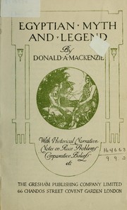 Cover of: Egyptian myth and legend by Donald Alexander Mackenzie