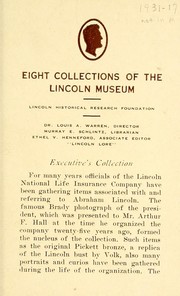 Cover of: Eight collections of the Lincoln Museum by Louis Austin Warren