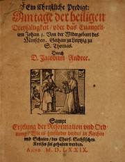 Cover of: Ein christliche predigt by Jakob Andreae