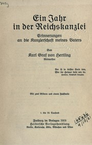 Cover of: Ein Jahr in der Reichskanzlei: Erinnerungen an die Kanzlerschaft meines Vaters