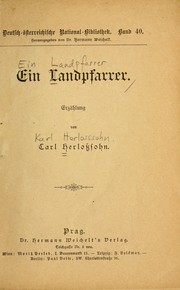 Cover of: Ein Landpfarrer by C. Herlosssohn