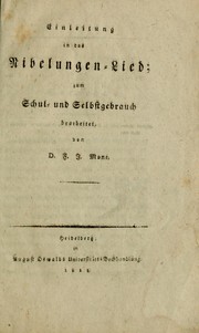 Cover of: Einleitung in das Nibelungen-Lied: zum Schul- und Sebstgebrauch