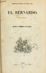 Cover of: El Bernardo by Bernardo de Balbuena