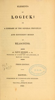 Cover of: Elements of logick by Levi Hedge