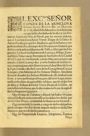 Cover of: El Excmo. señor conde de la Monclova virrey destos reynos &c. en despacho de 27. de abril deste año: refiere la tribulacion, en que hallò a los indios de las diez, y seis prouincias sujetas a la mita de Potosi ..