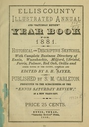 Cover of: Ellis County illustrated annual and "Saturday review" year book for 1881.