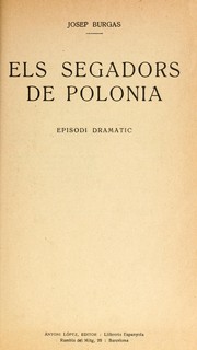 Cover of: Els segadors de Polonia: episodi dramàtic