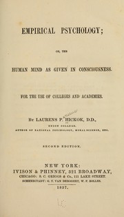 Cover of Empirical psychology by Laurens Persens Hickok