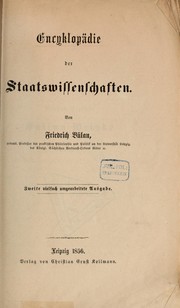 Cover of: Encyklopädie der Staatswissenschaften