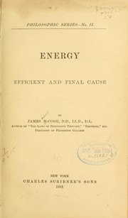 Cover of: Energy: efficient and final cause