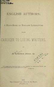 Cover of: English authors: a hand-book of English literature from Chaucer to living writers