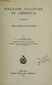 Cover of: The English colonies in America