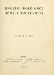 Cover of: English folk song by Cecil J. Sharp