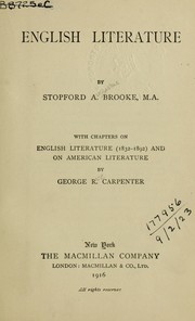 Cover of: English literature by Brooke, Stopford Augustus