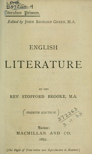 Cover of: English literature