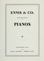 Cover of: Ennis & Co., manufacturers of pianos. by Ennis & Company.