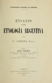 Cover of: Ensayos sobre etnología argentina