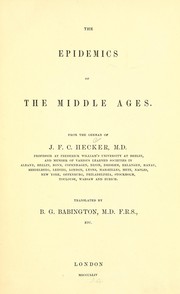 Cover of: The epidemics of the middle ages.