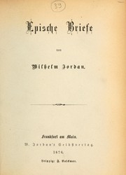 Cover of: Epische Briefe by Jordan, Wilhelm