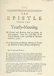 Cover of: The epistle from the Yearly meeting held in London