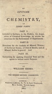Cover of: An epitome of chemistry ... by Henry, William