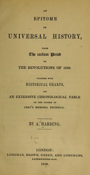 Cover of: An epitome of universal history by Harding, A.
