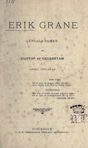 Cover of: Erik Grane: Upsala-roman