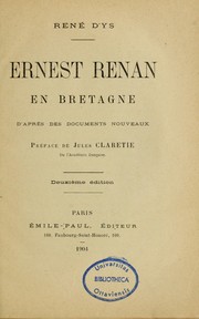 Cover of: Ernest Renan en Bretagne by René d' Ys