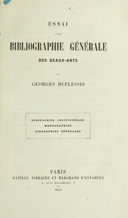Cover of: Essai d'une bibliographie générale des beaux-arts
