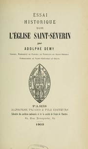 Cover of: Essai historique sur l'église Saint-Séverin