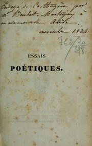 Cover of: Essais poétiques by Delphine de Girardin