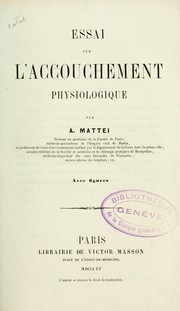 Cover of: Essai sur l'accouchement physiologique