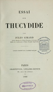 Cover of: Essai sur Thucydide by Jules Augustin Girard