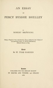 Cover of: An essay on Percy Bysshe Shelley by Robert Browning