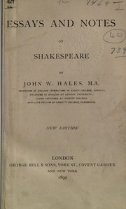 Cover of: Essays and notes on Shakespeare