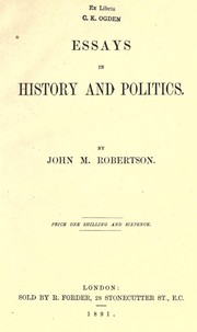 Cover of: Essays in history and politics