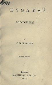 Essays - modern by Frederic William Henry Myers