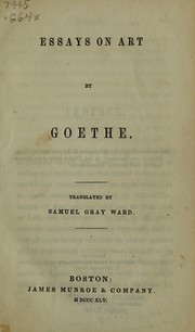 Cover of: Essays on art by Johann Wolfgang von Goethe