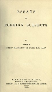 Cover of: Essays on foreign subjects