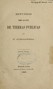 Cover of: Estudios sobre las leyes de tierras públicas