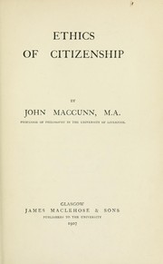 Cover of: Ethics of citizenship