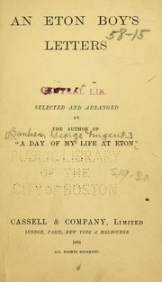 Cover of: An Eton boy's letters