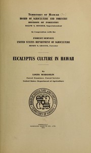 Cover of: Eucalyptus culture in Hawaii. by Louis Margolin