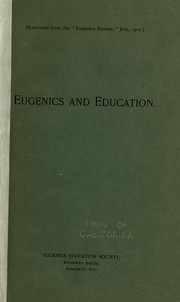 Cover of: Eugenics and education
