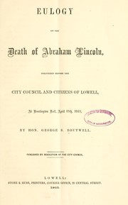 Cover of: Eulogy on the death of Abraham Lincoln