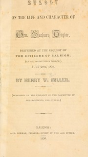 Cover of: Eulogy on the life and character of Gen. Zachary Taylor