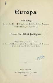 Cover of: Europa by Philippson, Alfred
