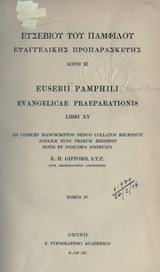 Cover of: Eusebiou tou pamphilou euaggelikes proparaskeues
